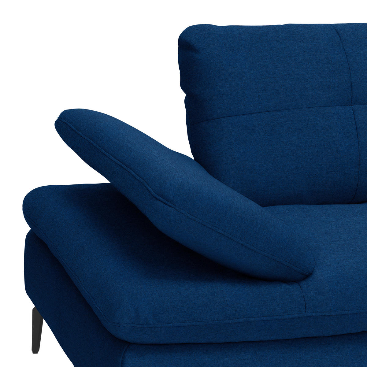 ECKSOFA in Webstoff Blau  - Blau/Schwarz, Design, Textil/Metall (301/179cm) - Chilliano