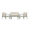 LOUNGEGARNITUR Stahl  - Beige/Grün, MODERN, Kunststoff/Textil (120/80/80cm) - Gardenson
