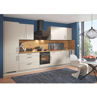 KÜCHENLEERBLOCK 401,5 cm   in Eichefarben, Beige  - Edelstahlfarben/Eichefarben, KONVENTIONELL, Holzwerkstoff/Metall (401,5cm) - Burger