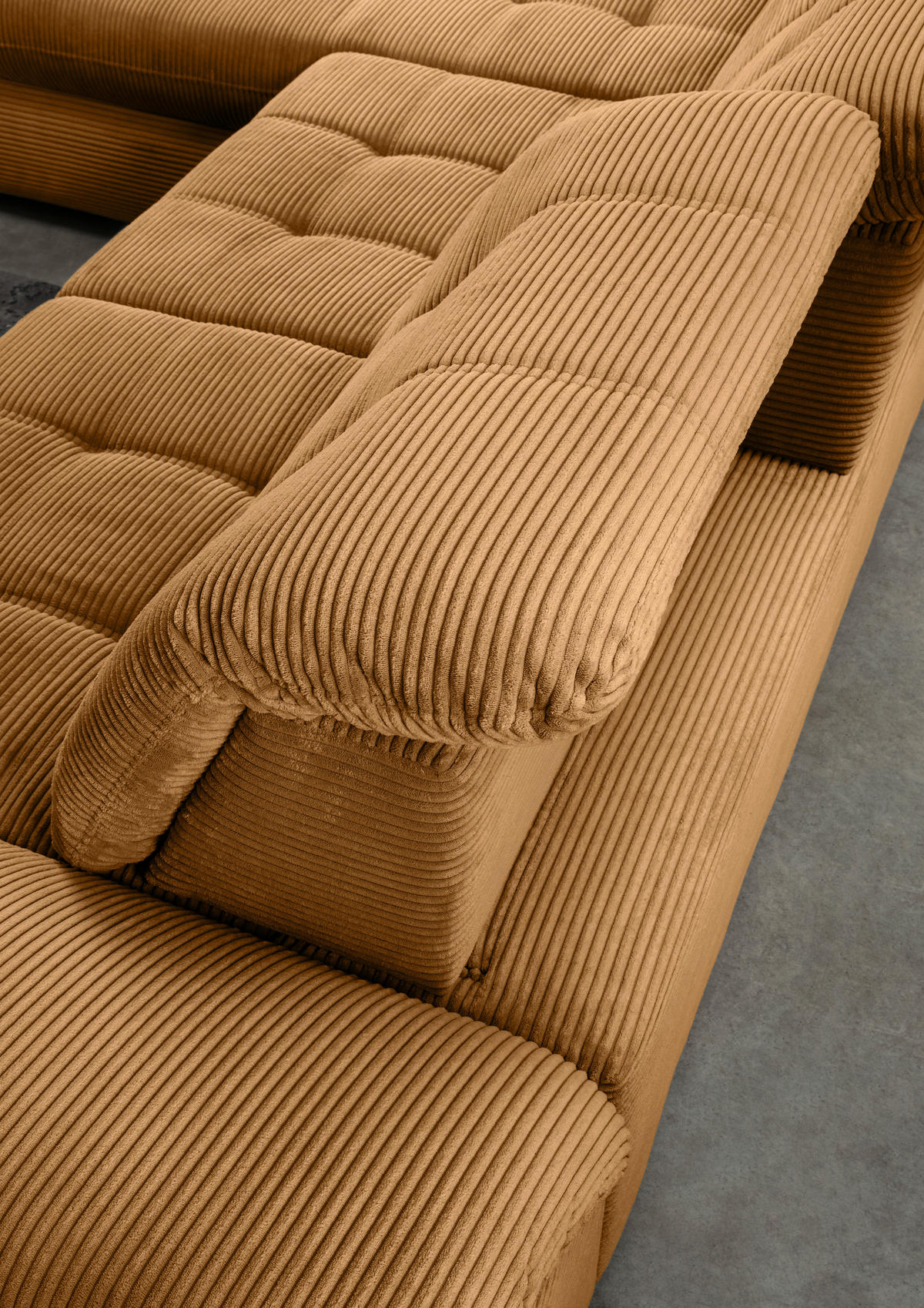 ECKSCHLAFSOFA  mit seitenverkehrt erhältlich, Rücken echt, Armteil links, Armteil rechts Cord Goldfarben  - Goldfarben/Schwarz, MODERN, Textil/Metall (189/273cm) - Livetastic