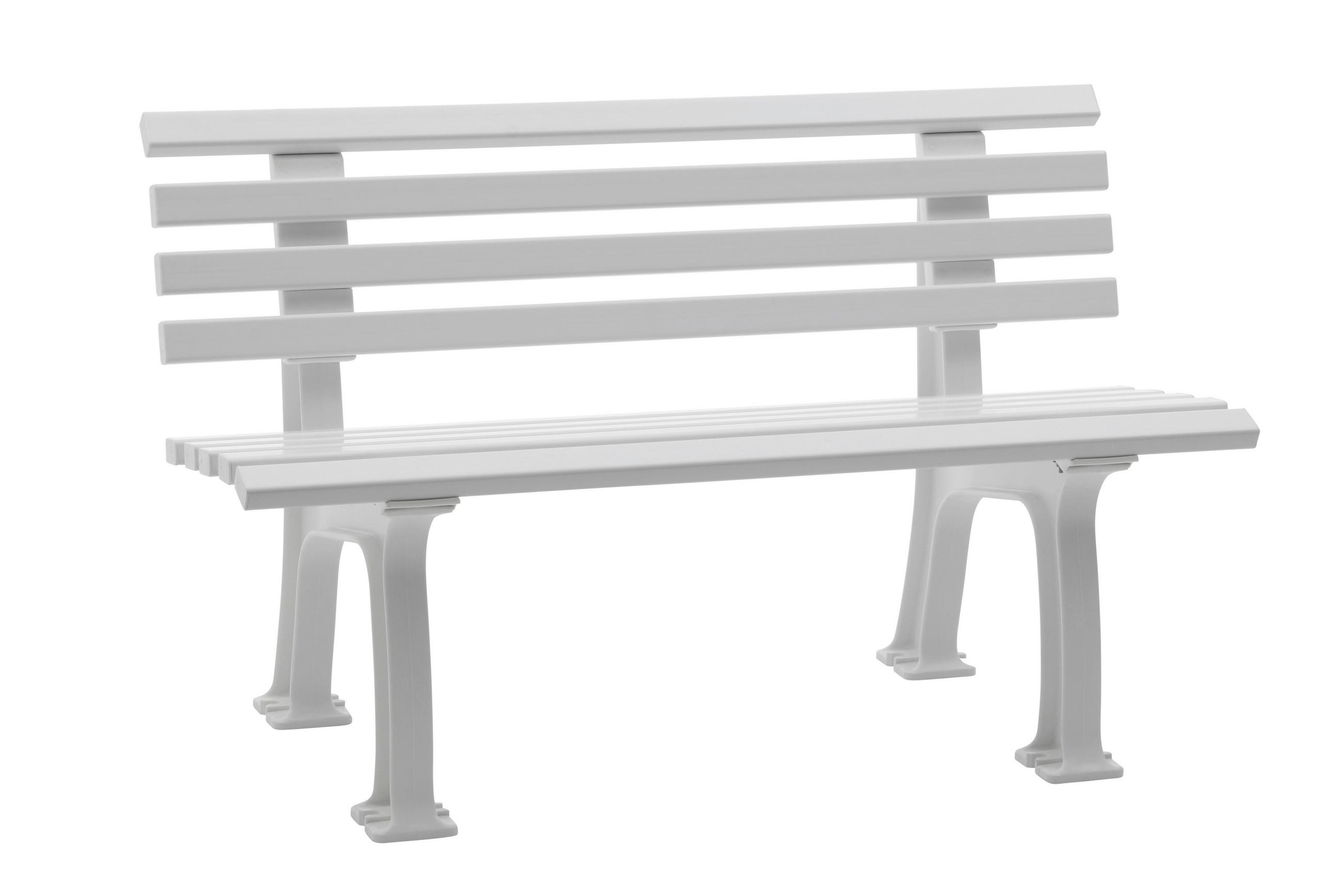 GARTENBANK 120/74/54 cm   - Weiß, Basics, Kunststoff (120/74/54cm) - Modante