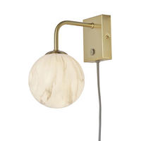 WANDLEUCHTE Carrara Globus 12 cm  - Goldfarben/Weiß, Basics, Glas/Metall (12cm) - It's about Romi