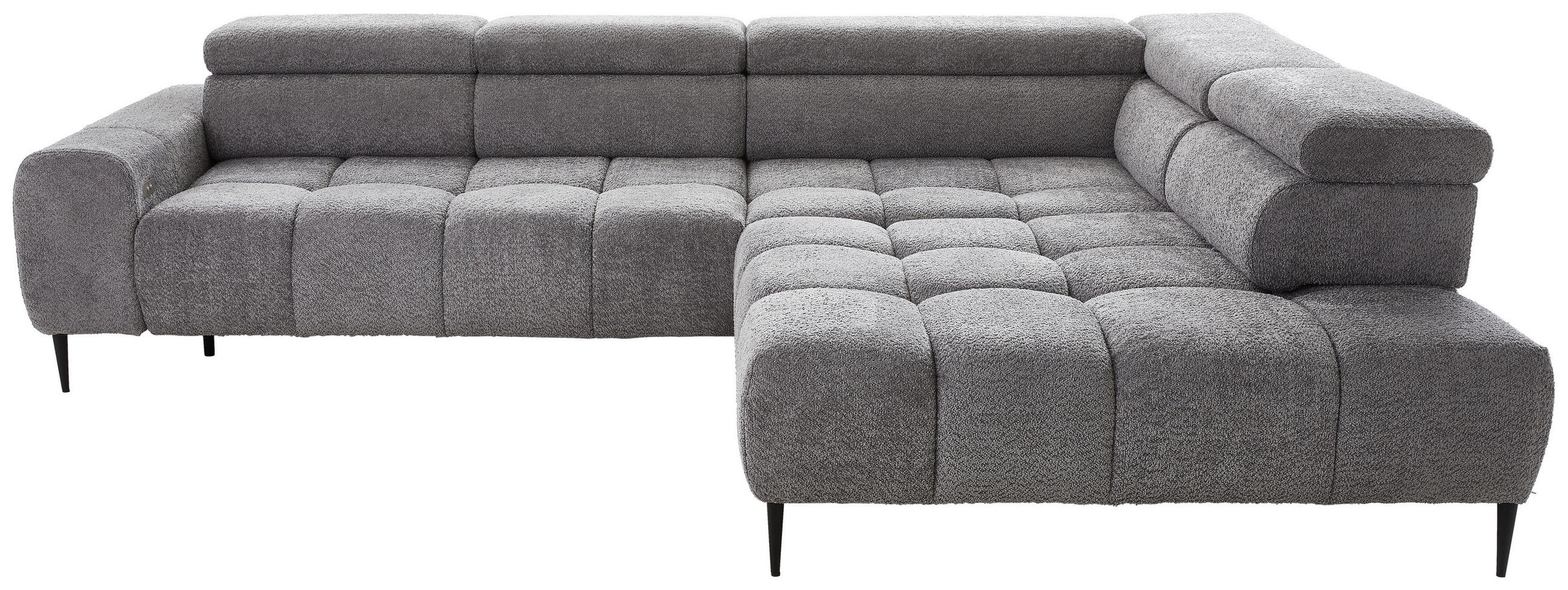 HÖRNSOFFA i vävt tyg grå  - svart/grå, Design, metall/textil (300/216cm) - Welnova