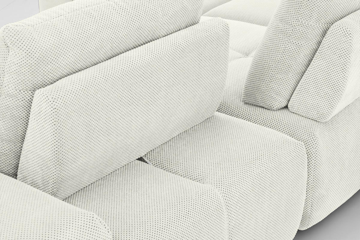 ECKSOFA in Velours Creme  - Creme/Schwarz, Design, Kunststoff/Textil (236/326cm) - Xora