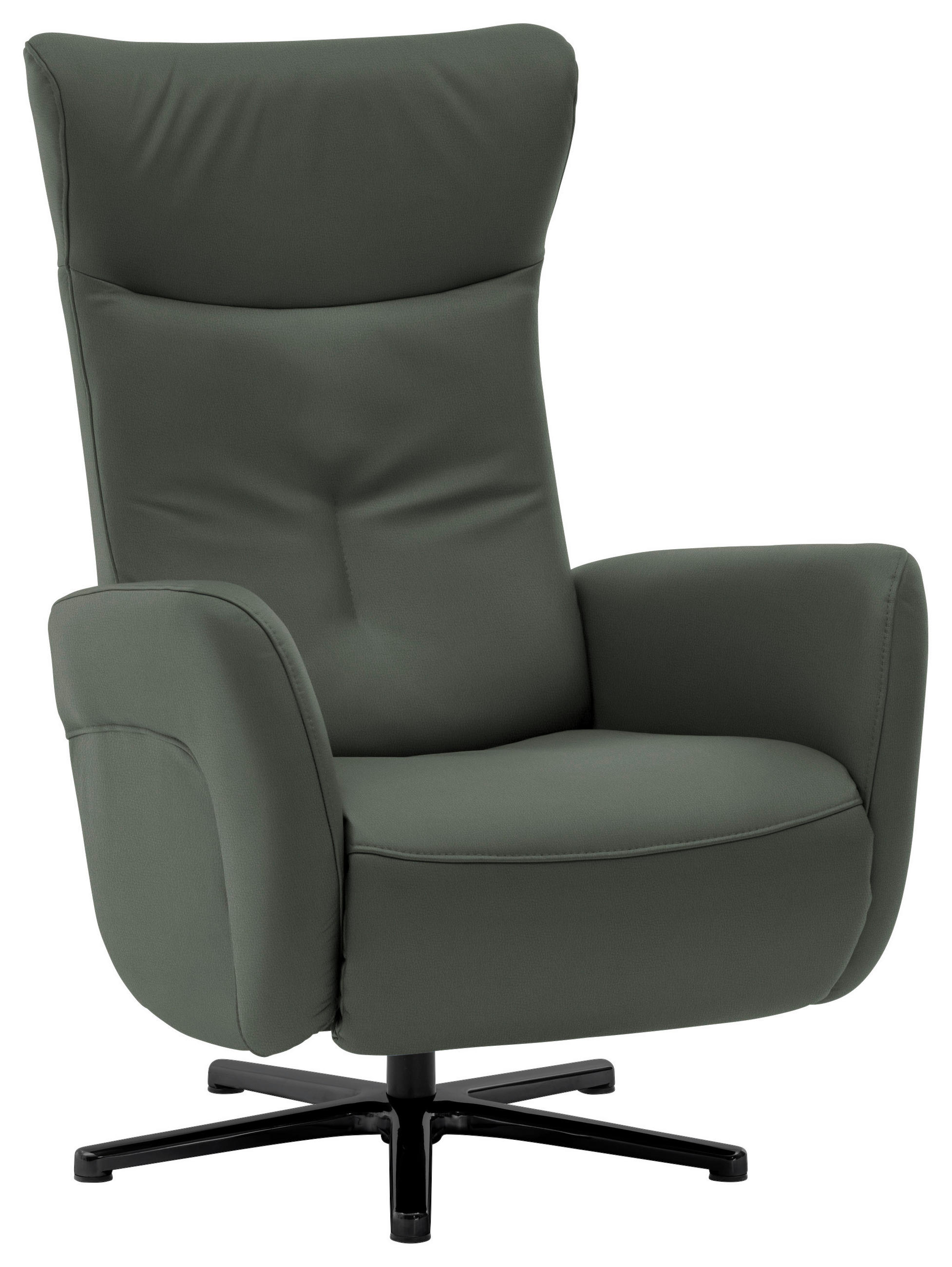 RELAXSESSEL in Leder Dunkelgrün  - Dunkelgrün/Schwarz, Design, Leder/Metall (76/112/83cm) - Beldomo Speed