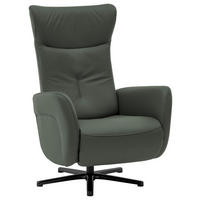 RELAXSESSEL in Leder Dunkelgrün  - Dunkelgrün/Schwarz, Design, Leder/Metall (76/112/83cm) - Beldomo Speed