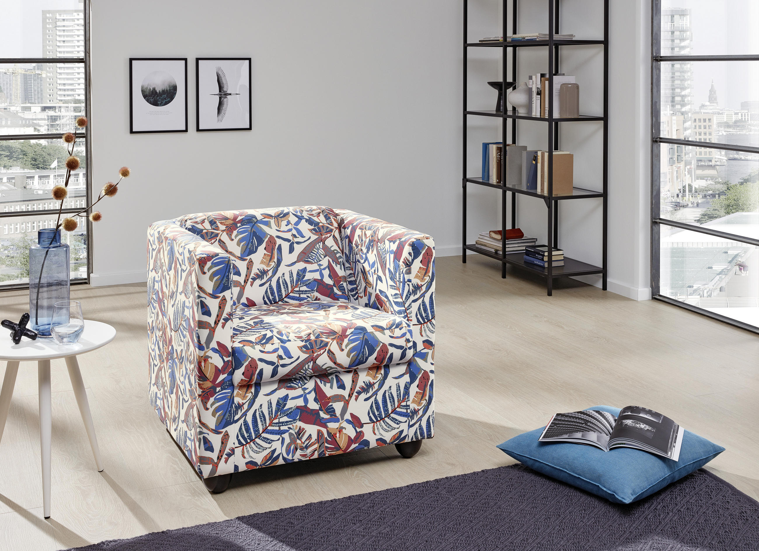 SESSEL Mikrofaser Multicolor    - Multicolor/Schwarz, Design, Holz/Textil (72/71/75cm) - LOOKS by W.Joop