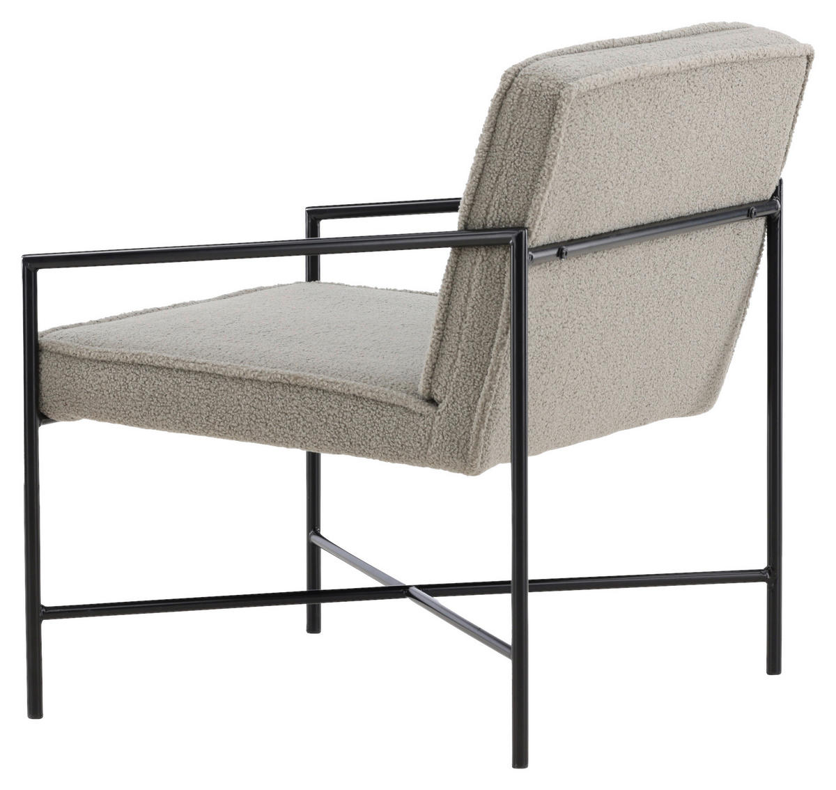 SESSEL in Teddystoff Schwarz, Beige  - Beige/Schwarz, Design, Textil/Metall (66/78/65cm) - Livetastic