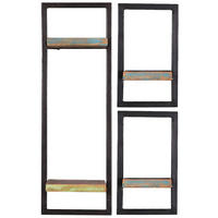 WANDREGALSET 50/75/25 cm  - Multicolor/Schwarz, Design, Holz/Metall (50/75/25cm) - MID.YOU