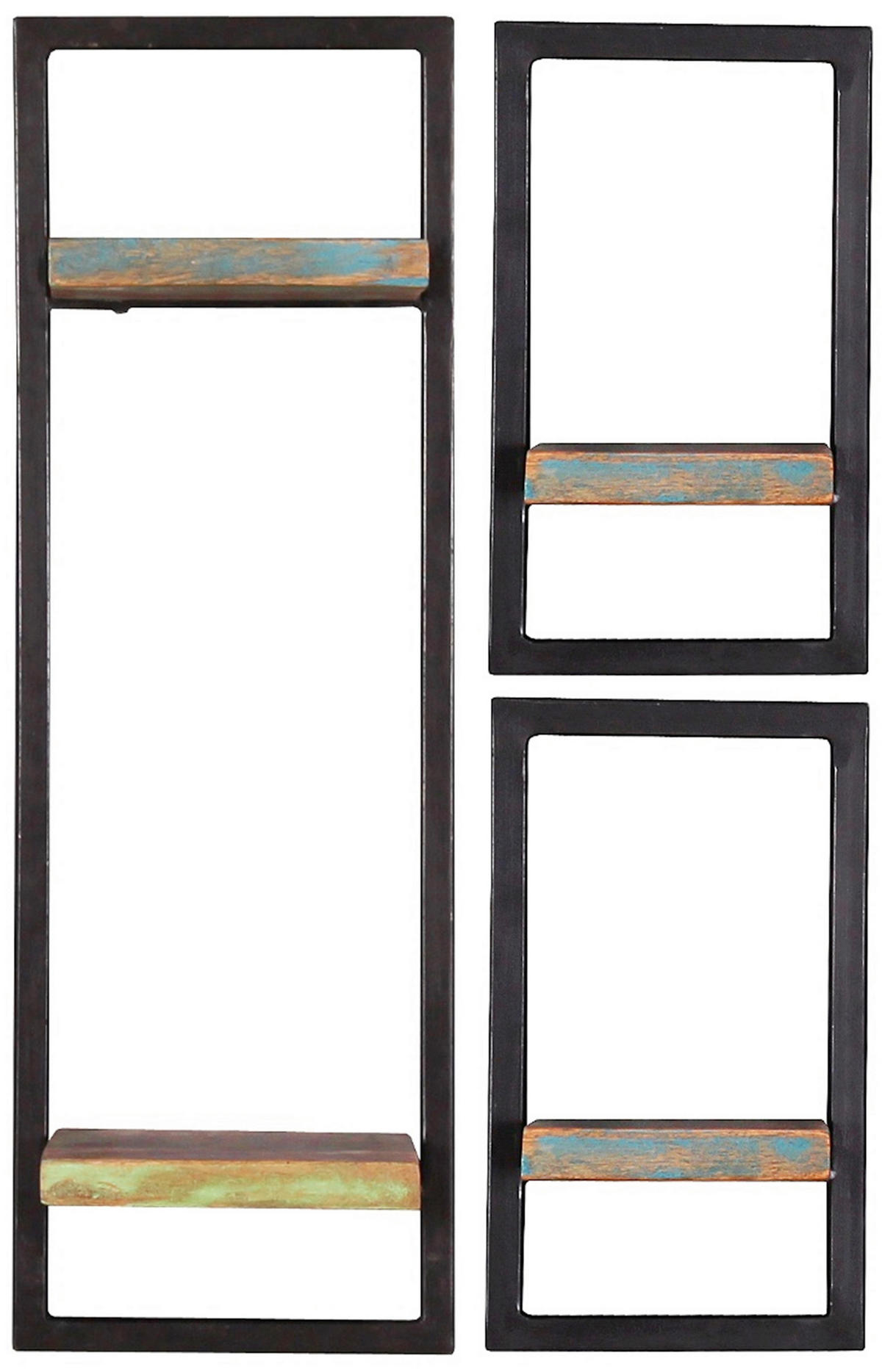 WANDREGAL 25/75/25 cm  - Multicolor/Schwarz, Design, Holz/Metall (25/75/25cm) - MID.YOU