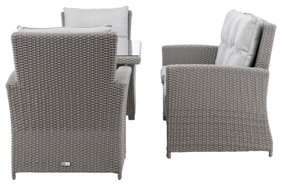 LOUNGESET 2 delar  - grå, Klassisk, glas/plast - Gardenson
