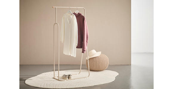 KLEIDERSTÄNDER in Creme 77,5/150/40 cm   - Creme, Basics, Holz/Metall (77,5/150/40cm) - Xora