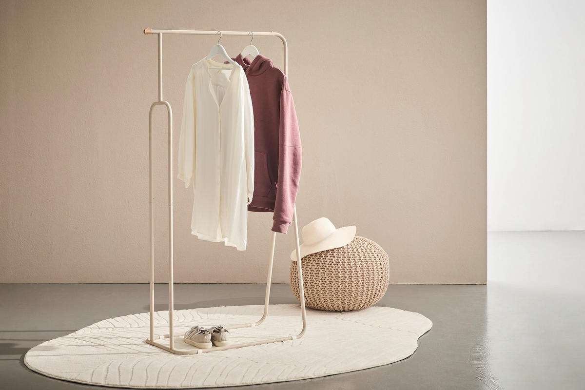 KLEIDERSTÄNDER in Creme 77,5/150/40 cm   - Creme, Basics, Holz/Metall (77,5/150/40cm) - Xora