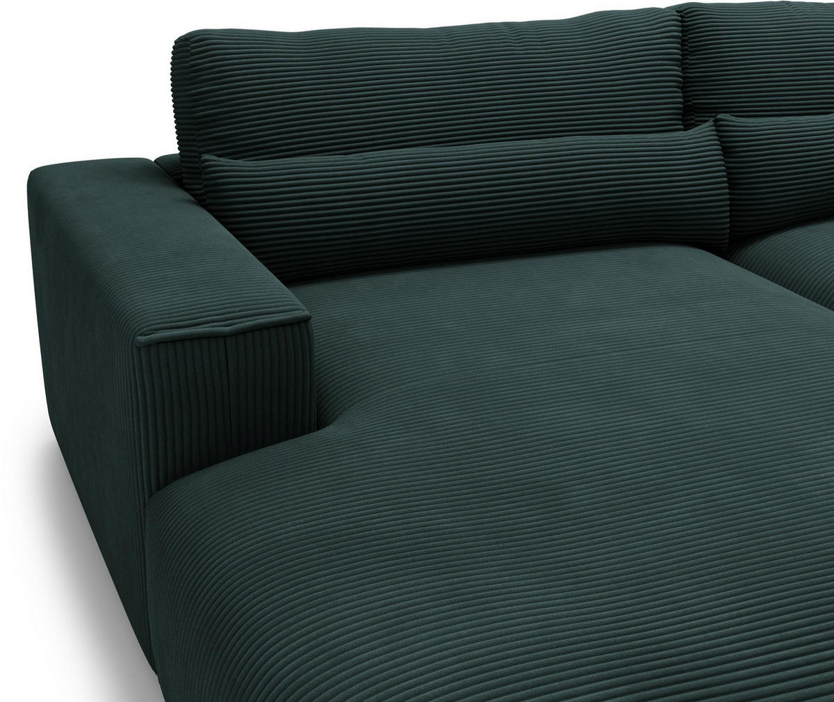 ECKSOFA Felicia Anthrazit Cord  - Anthrazit/Schwarz, Design, Kunststoff/Textil (187/267cm) - Stylife