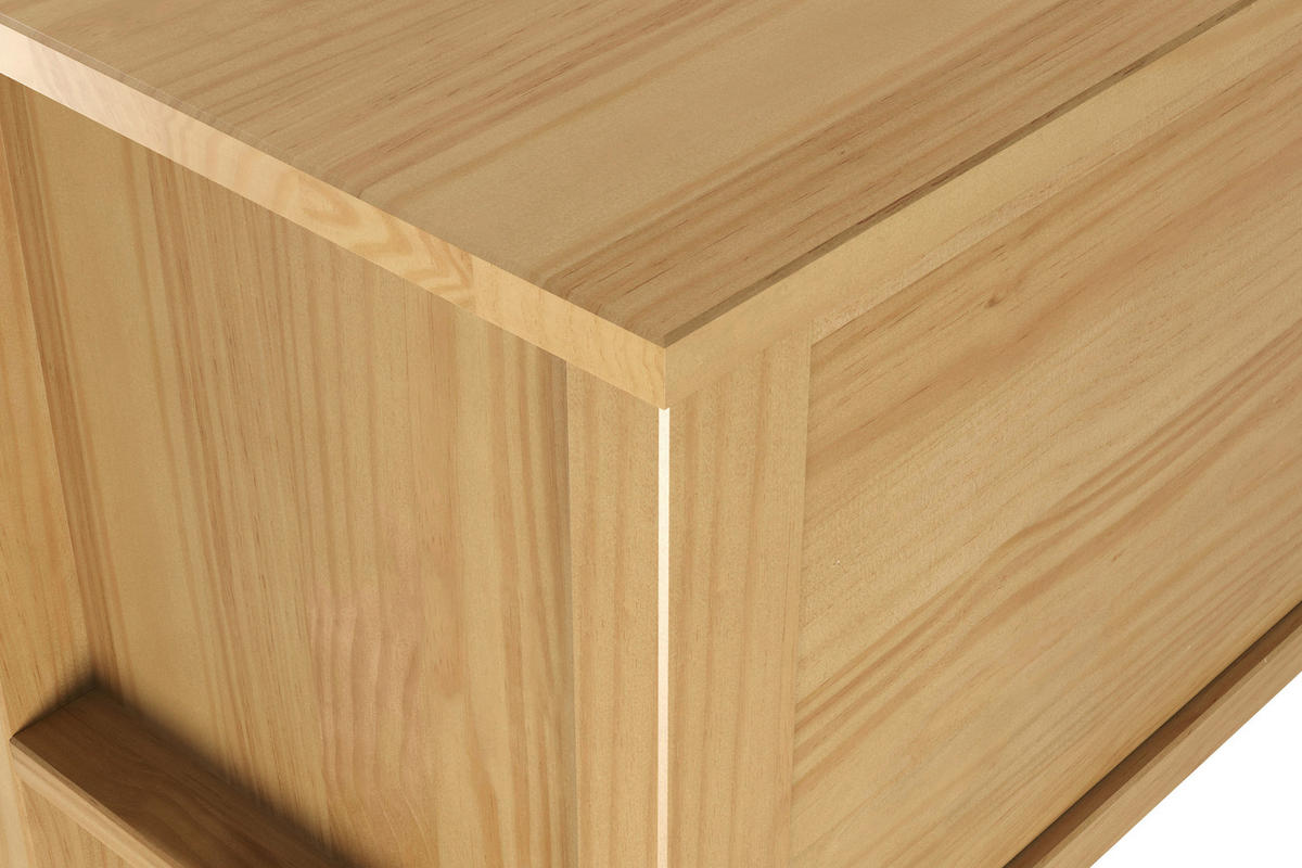 NÍZKA KOMODA, borovica, prírodná farba, 150/47/40 cm - prírodná farba/strieborná, Konventionell, kov/drevo (150/47/40cm) - Livetastic