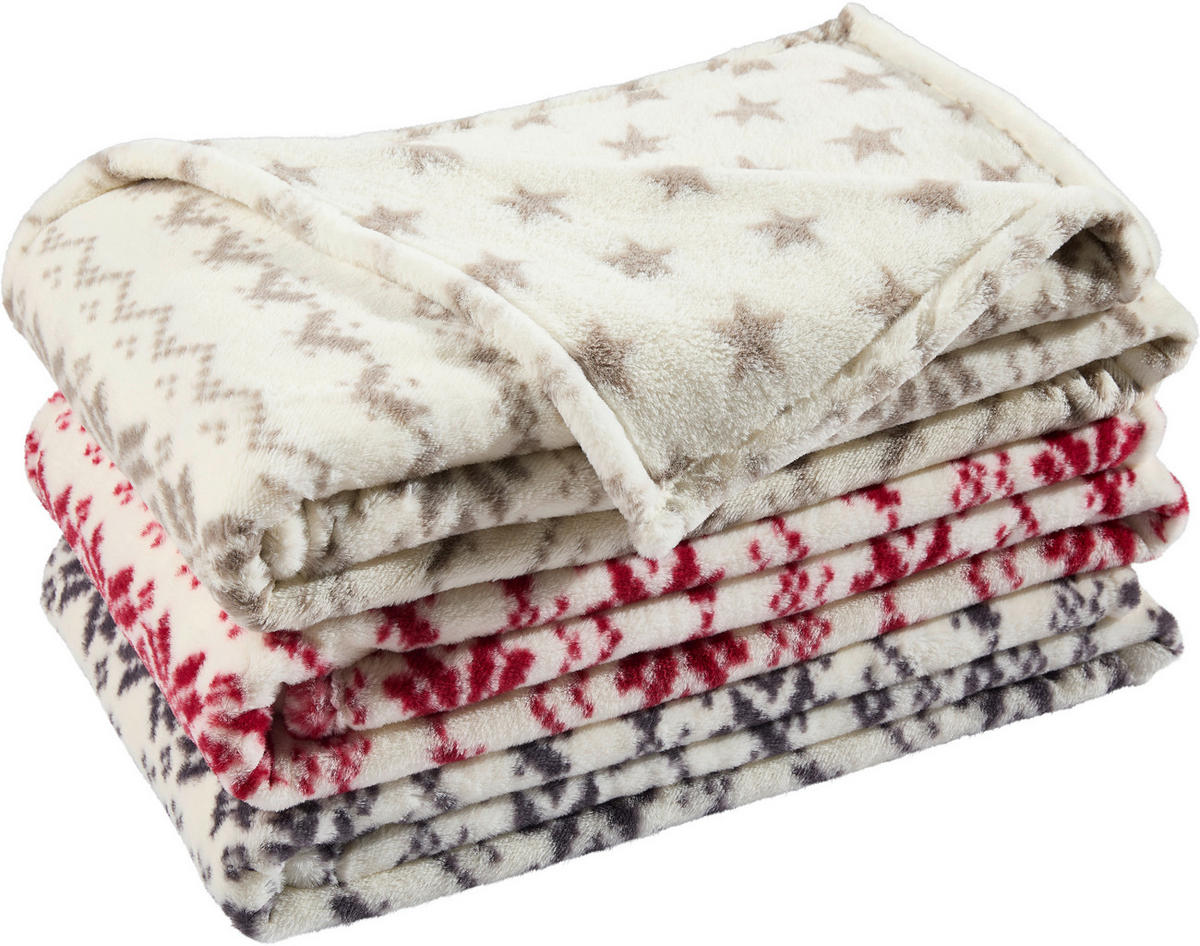 WOHNDECKE 150/200 cm  - Anthrazit/Creme, Textil (150/200cm) - X-Mas