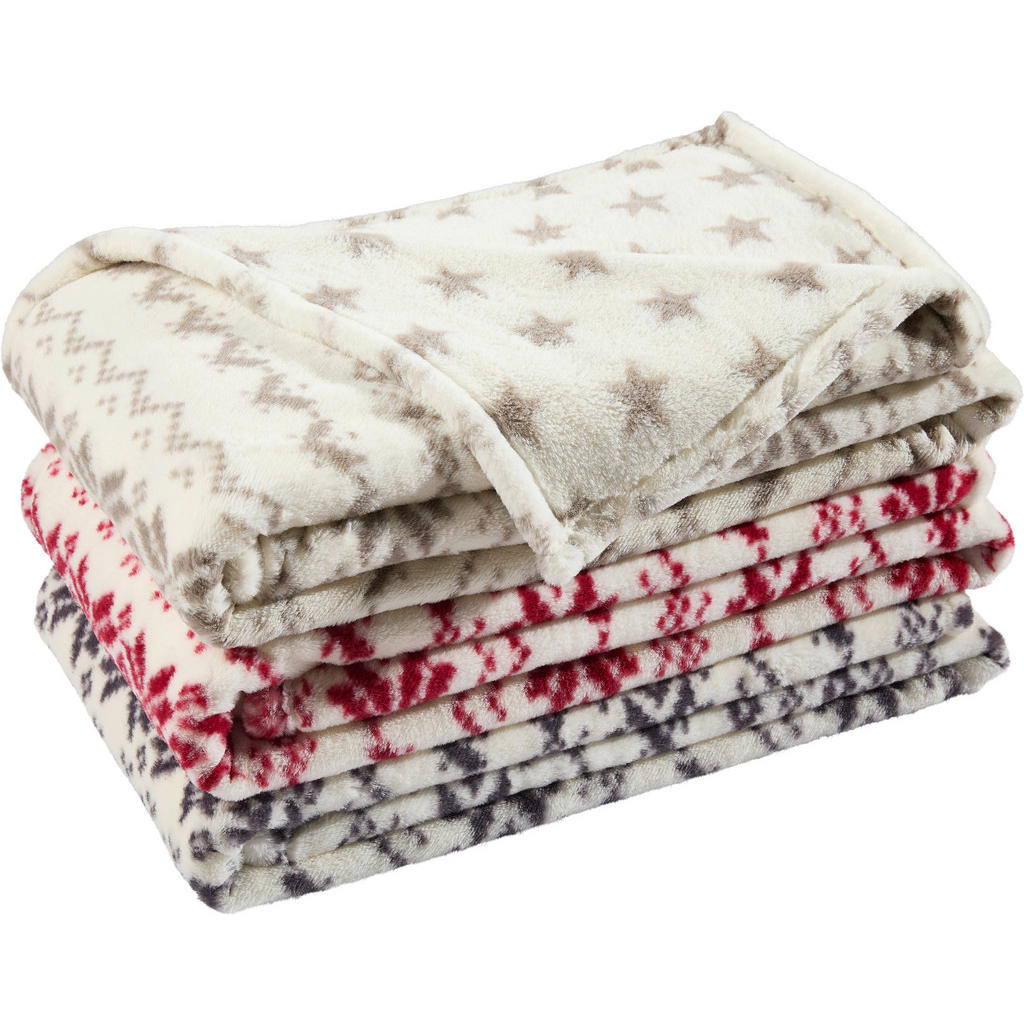 Thumbnail - X-Mas Wohndecke, Anthrazit, Creme, Textil, 150x200 cm, Oeko-Tex® Standard 100, Oeko-Tex® Made IN Green, pflegeleicht, Wo...