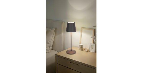 AKKU-TISCHLEUCHTE Denver 11/35 cm - Grau, KONVENTIONELL, Metall (11/35cm) - Novel