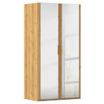 DREHTÜRENSCHRANK 101/197/60 cm 2-türig Eichefarben  - Eichefarben/Silberfarben, Design, Glas/Holzwerkstoff (101/197/60cm) - Novel