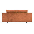 SCHLAFSOFA Chenille Terracotta Rückenkissen, Armlehnenkissen, Bettkasten, Schlaffunktion, Rücken echt  - Terracotta/Schwarz, KONVENTIONELL, Textil/Metall (203/94/96cm) - Carryhome