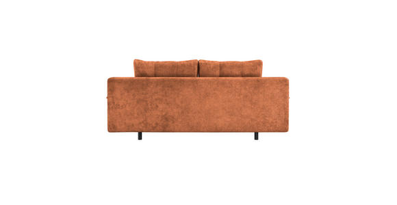 SCHLAFSOFA Chenille Terracotta Rückenkissen, Armlehnenkissen, Bettkasten, Schlaffunktion, Rücken echt  - Terracotta/Schwarz, KONVENTIONELL, Textil/Metall (203/94/96cm) - Carryhome