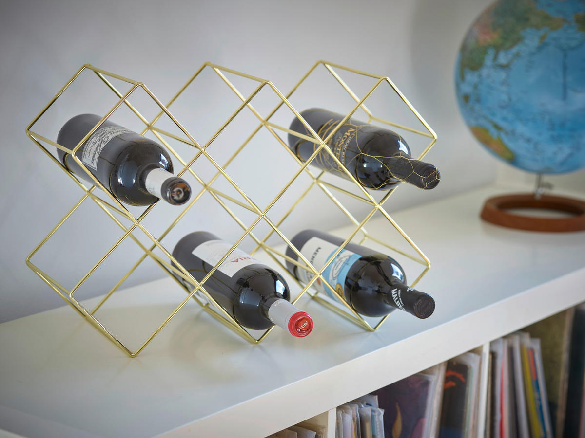 WEINREGAL  46/16,6/31 cm  - Goldfarben, Basics, Metall (46/16,6/31cm) - Echtwerk