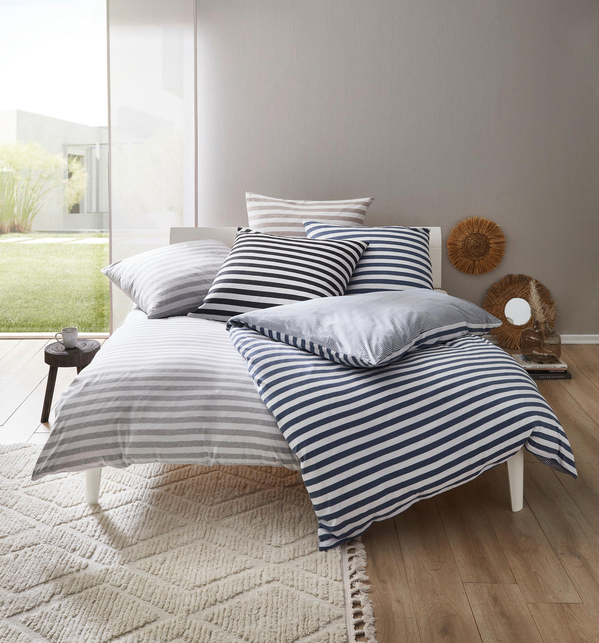 WENDEBETTWÄSCHE 2-teilig Jersey 135/200 cm  - Beige, KONVENTIONELL, Textil (135/200cm) - Bio:Vio