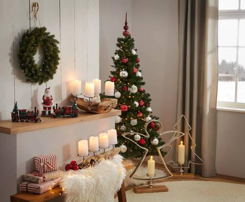 DEKOBAUM  - Silberfarben, LIFESTYLE, Metall (52/76/11,5cm) - X-Mas
