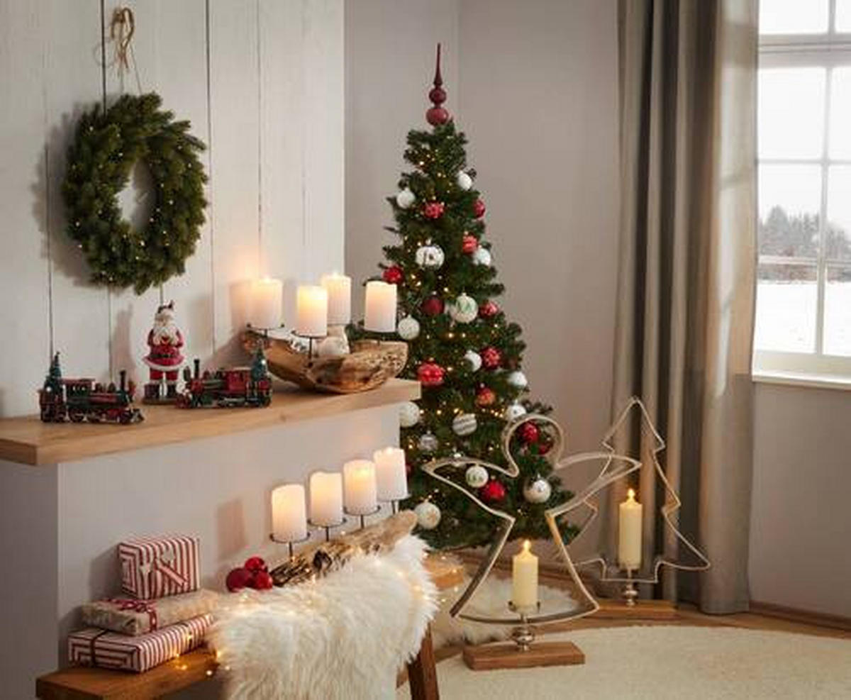 DEKOENGEL  - Silberfarben/Braun, LIFESTYLE, Holz/Metall (69/76/11,5cm) - X-Mas