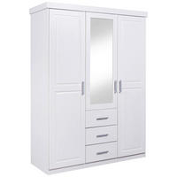 KLEIDERSCHRANK  in Weiß  - Silberfarben/Weiß, LIFESTYLE, Holz/Kunststoff (140/190/55cm) - MID.YOU