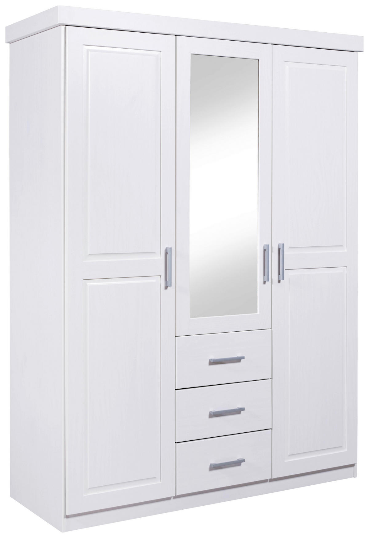 KLEIDERSCHRANK  in Weiß  - Silberfarben/Weiß, LIFESTYLE, Holz/Kunststoff (140/190/55cm) - MID.YOU
