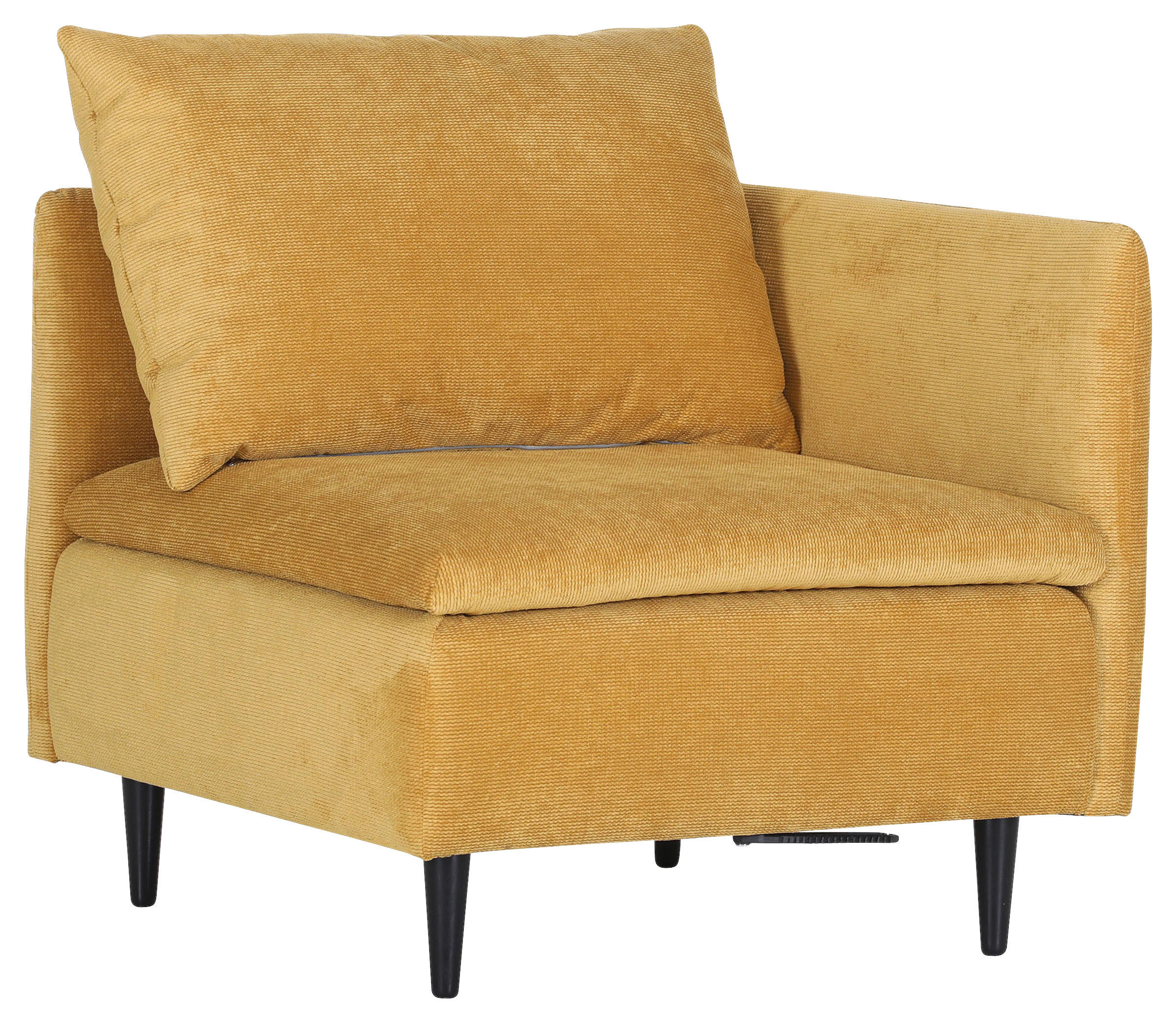 SOFAELEMENT in Flachgewebe Senfgelb  - Senfgelb/Schwarz, KONVENTIONELL, Holz/Textil (83/72/83cm) - MID.YOU