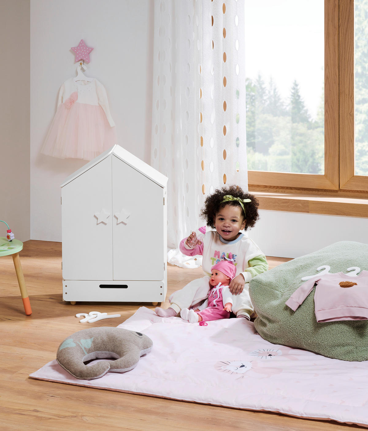 PUPPENKLEIDERSCHRANK - Weiß, Basics, Holz/Holzwerkstoff (46/70,5/24cm) - My Baby Lou