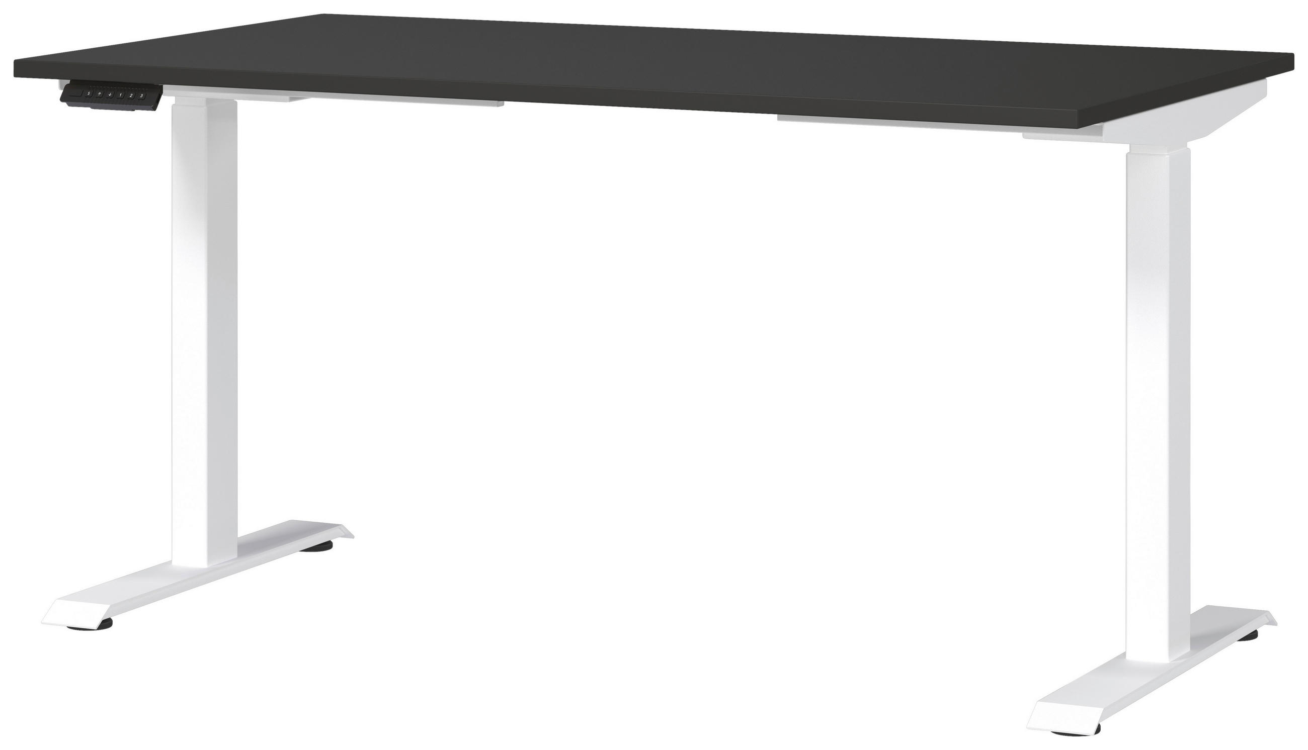 SCHREIBTISCH 140/80/72-118 cm  in Graphitfarben, Weiß  - Graphitfarben/Weiß, MODERN, Holzwerkstoff/Metall (140/80/72-118cm) - Novel