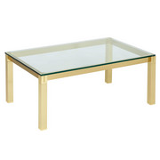 COUCHTISCH in Glas, Metall 110/70/44 cm - Messingfarben, Basics, Glas/Metall (110/70/44cm) - Venda
