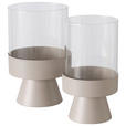 WINDLICHT - Beige, Trend, Glas/Metall (16/28cm) - Ambia Home