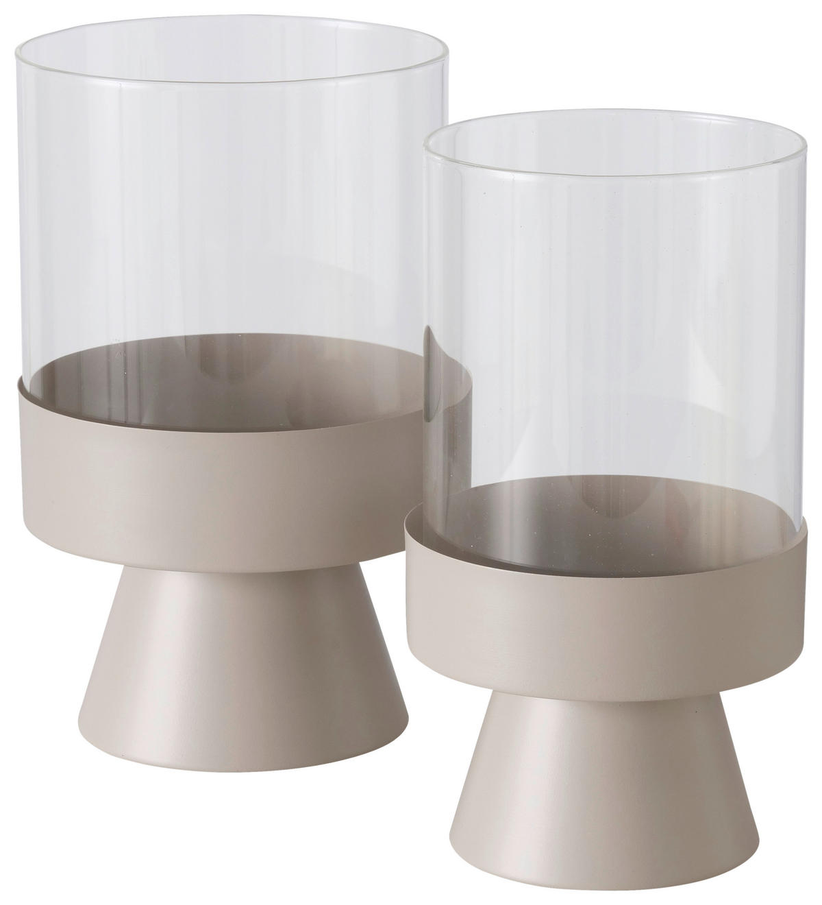WINDLICHT - Beige, Trend, Glas/Metall (16/28cm) - Ambia Home