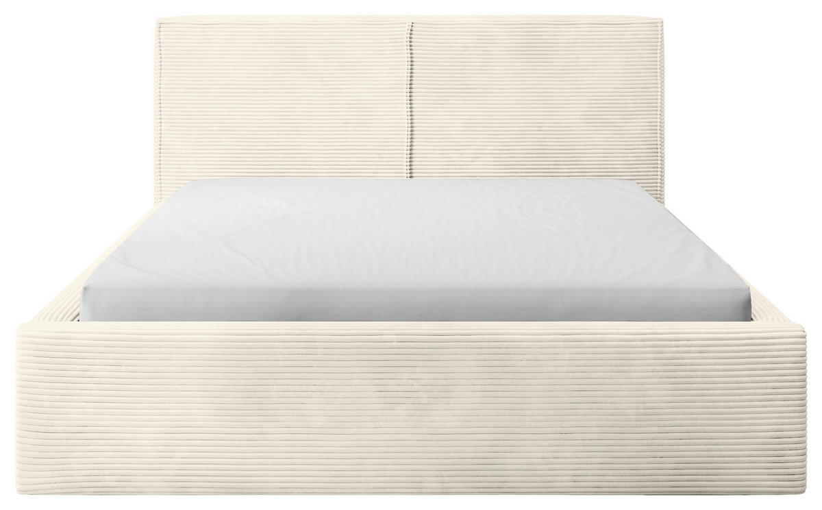 POLSTERBETT Lattenrost, Bettkasten 180/200 cm  in Creme  - Creme/Schwarz, MODERN, Holz/Textil (180/200cm) - MID.YOU