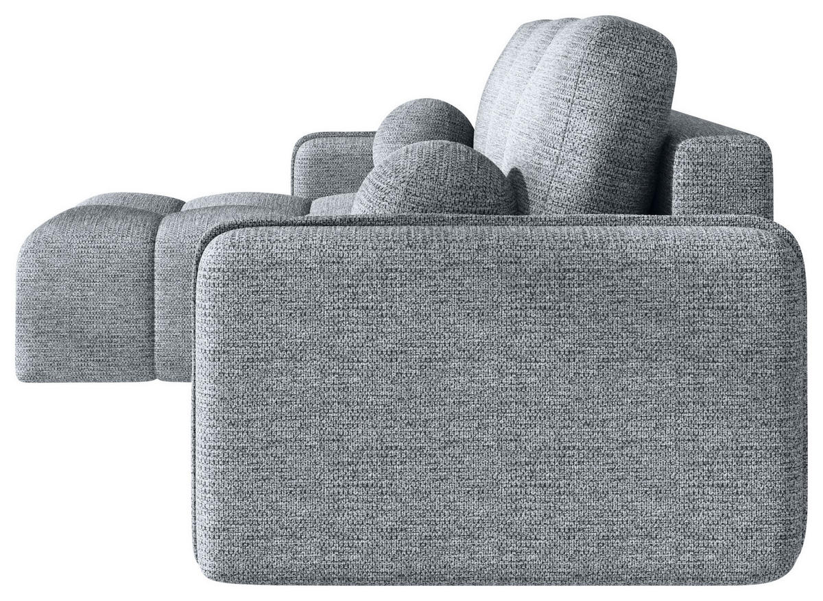 ECKSOFA  in Flachgewebe Grau  - Schwarz/Grau, MODERN, Kunststoff/Textil (142/240cm) - Carryhome