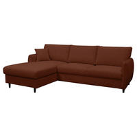 ECKSOFA LAPIT Rot Chenille Zierkissen, Rückenkissen, Bettkasten  - Rot/Schwarz, Design, Holz/Textil (170/240cm) - MID.YOU