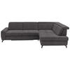 ECKSOFA in Chenille Anthrazit  - Anthrazit/Schwarz, Design, Textil/Metall (310/220cm) - Beldomo Style