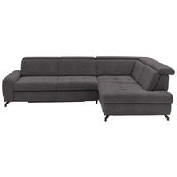 ECKSOFA in Chenille Anthrazit  - Anthrazit/Schwarz, Design, Textil/Metall (310/220cm) - Beldomo Style