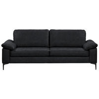 2,5-SITZER  in Echtleder Schwarz   - Schwarz, Design, Leder/Metall (204/83/97cm) - Schöner Wohnen