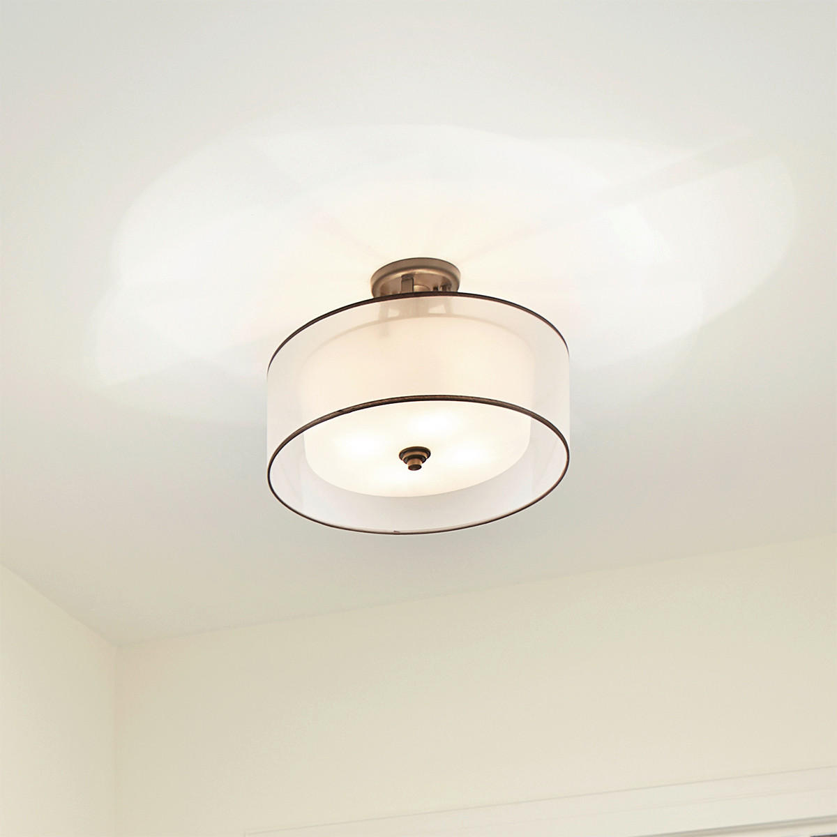 DECKENLEUCHTE  50.8/33.7 cm    - Bronzefarben, Konventionell, Glas/Metall (50.8/33.7cm) - Elstead Lighting