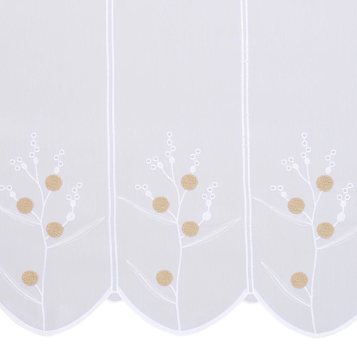 KRATKA TRANSPARENTNA ZAVESA bela, bež   - bela/bež, Konvencionalno, tekstil (90cm) - Esposa