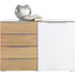 KOMMODE - Chromfarben/Eichefarben, KONVENTIONELL, Glas/Holz (121/84/41cm) - Novel KOMMODE - Chromfarben/Eichefarben, KONVENTIONELL, Glas/Holz (121/84/41cm) - Novel