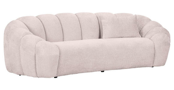 BIGSOFA in Chenille Rosa  - Schwarz/Rosa, KONVENTIONELL, Kunststoff/Textil (248/78/112cm) - Carryhome