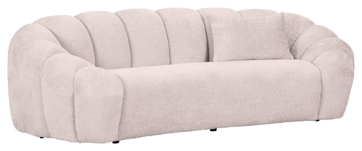 BIGSOFA in Chenille Rosa  - Schwarz/Rosa, KONVENTIONELL, Kunststoff/Textil (248/78/112cm) - Carryhome
