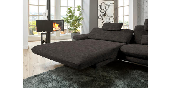 ECKSOFA in Velours Dunkelbraun 184/284 cm - Dunkelbraun/Schwarz, Design, Textil/Metall (184/284cm) - Dieter Knoll