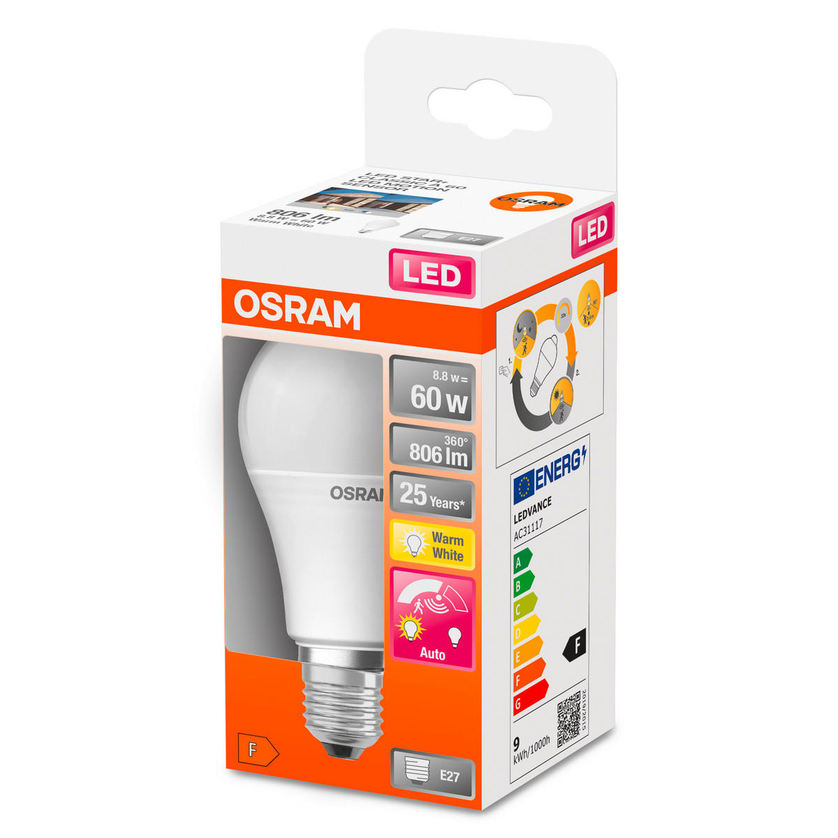 LED-LEUCHTMITTEL   E27 8,8 W 806 lm  - Weiß, Basics, Kunststoff (6/11,8cm) - Osram